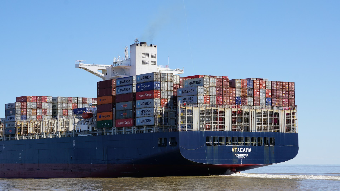 a large cargo ship carrying containers